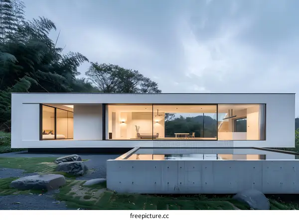 Modern Minimalist House with Pool and Mountain View