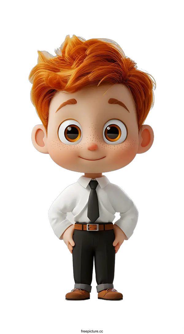 [Transparent Background PNG]Confident Young Professional Cartoon Character