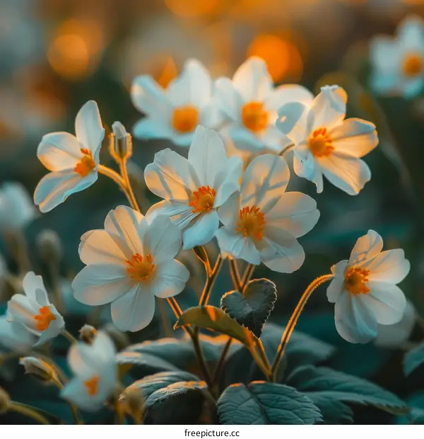Close-up of white and yellow flowers in a field