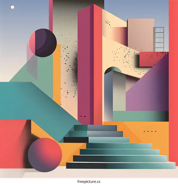 Abstract Architecture with Geometric Shapes