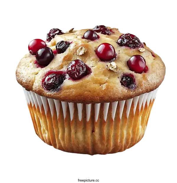 [Transparent Background PNG]Delicious Cranberry Muffin Close Up