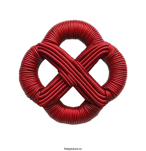 [Transparent Background PNG]Red Metal Wire Art Design