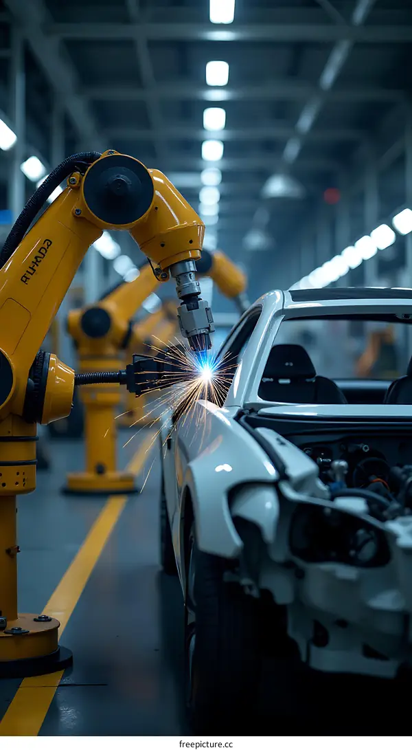 Automated Car Manufacturing Process with Robotic Arms