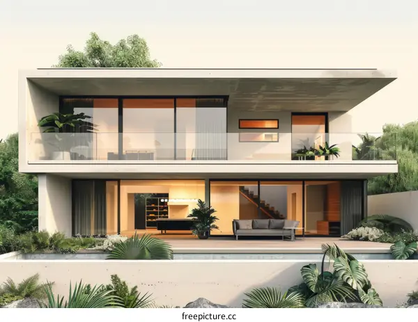 Modern Minimalist House: Open Floor Plan with Luxurious Interiors