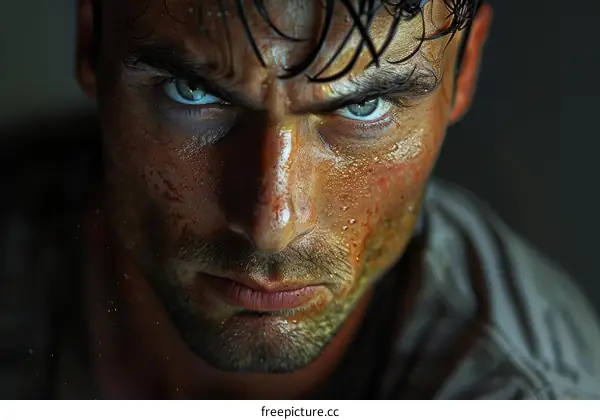 Close-up Portrait of a Determined Man