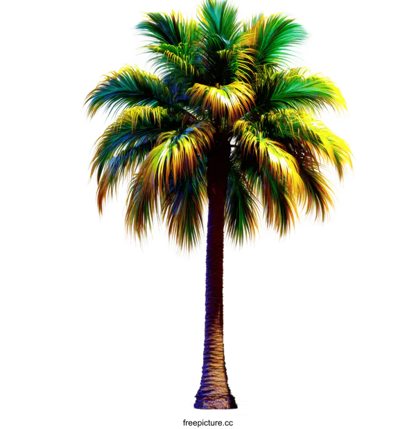 [Transparent Background PNG]Vibrant Tropical Palm Tree Illustration