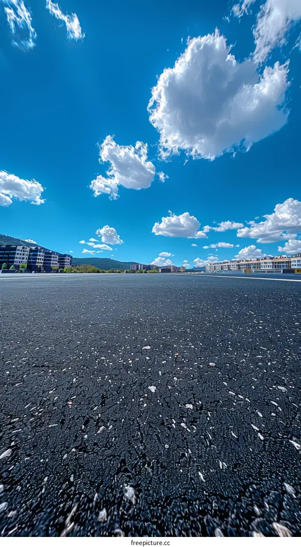 Newly Constructed Asphalt Road in City