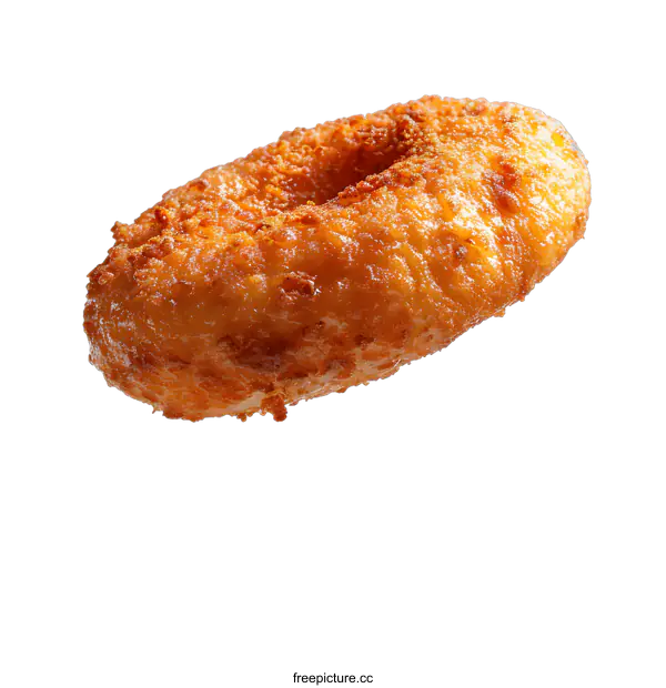 [Transparent Background PNG]Golden Brown Donut on White Background