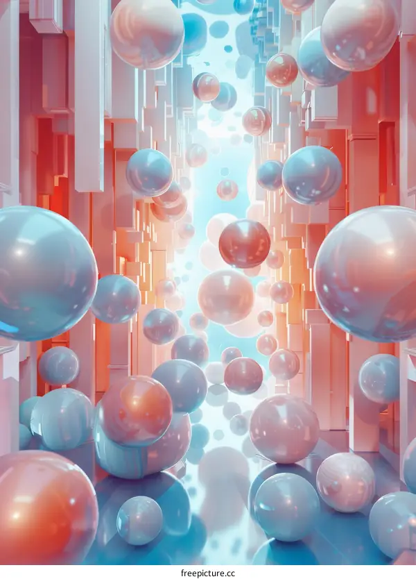 Abstract 3D Corridor With Floating Spheres