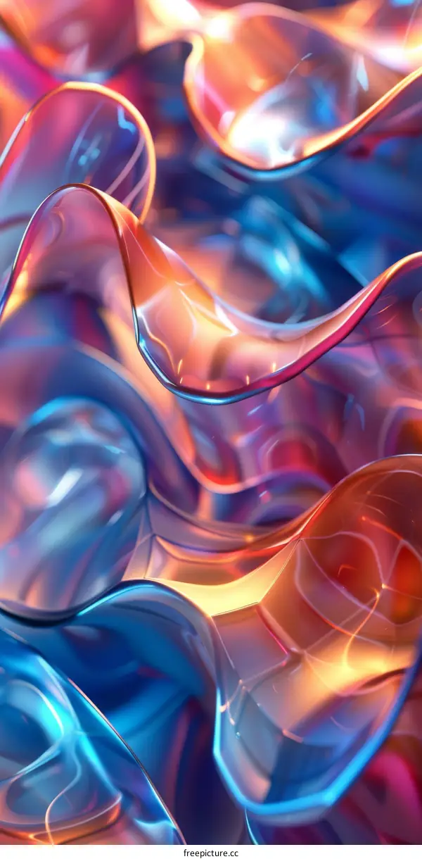 Colorful abstract glass waves