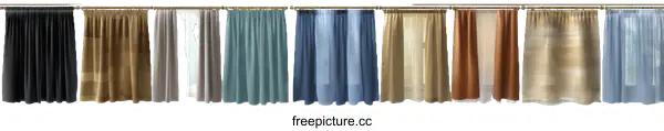 [Transparent Background PNG]Variety of Colorful Curtains for Home Decoration
