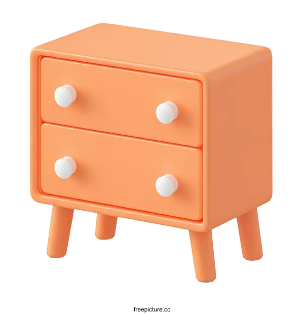 [Transparent Background PNG]Cute Little Orange Nightstand