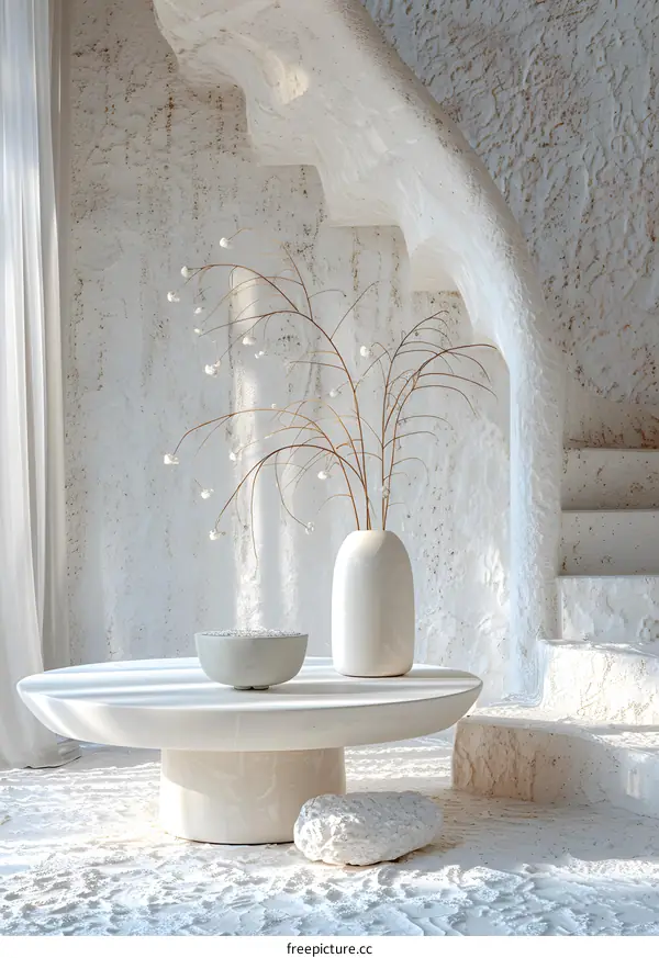 A Minimalist Interior Design in White