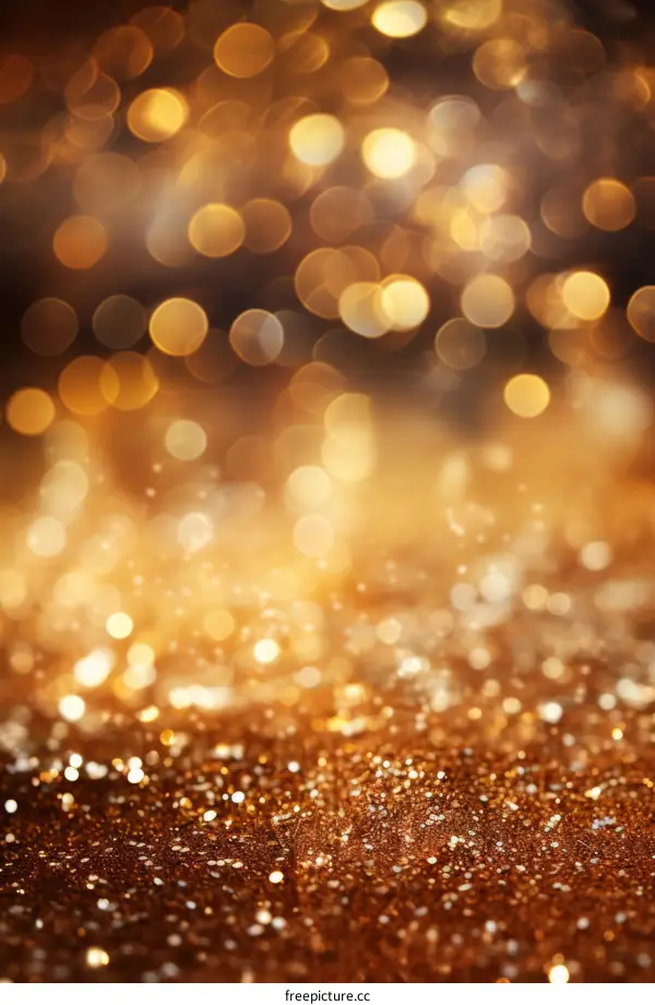 Golden glitter background with blurred lights