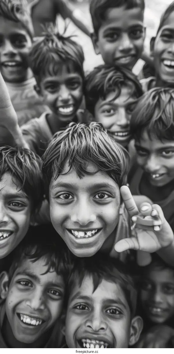 Happy Indian children from the slums