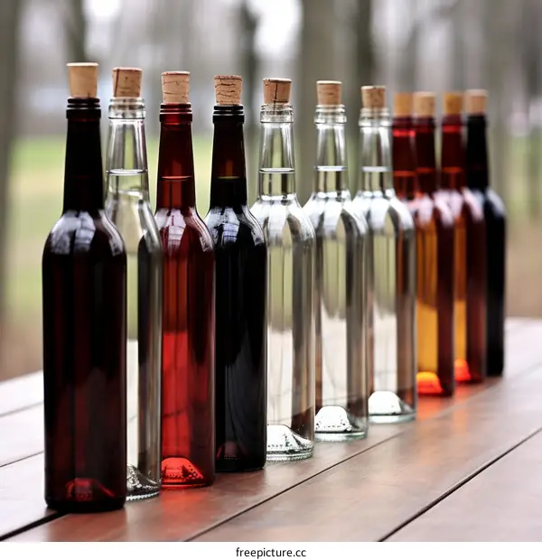 Different bottles of wine and liquor