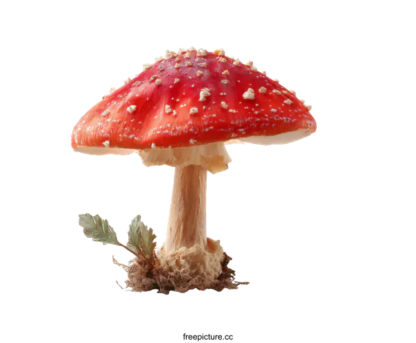 [Transparent Background PNG]Stunning Red Mushroom in Close-up Photography