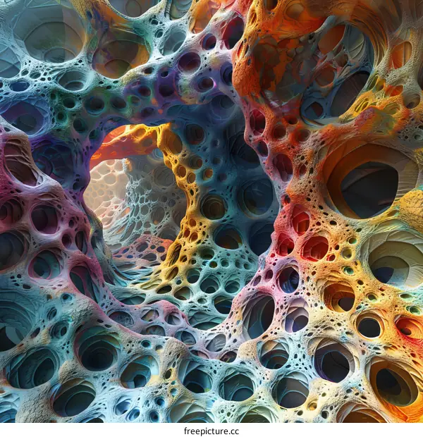 Abstract Colorful Alien Cave
