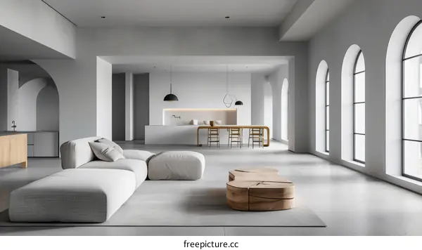 Modern and Minimalist Open Floor Plan Living Room Design