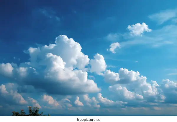 Stunning Sky with Fluffy Clouds
