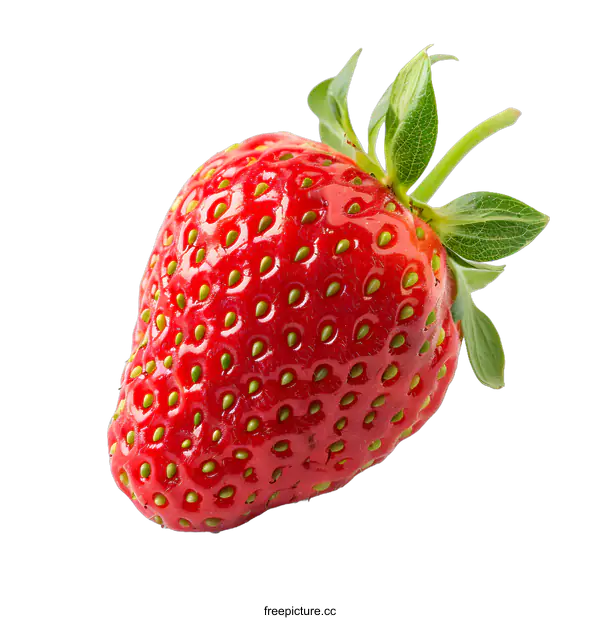 [Transparent Background PNG]Fresh Red Strawberry Isolated on White Background