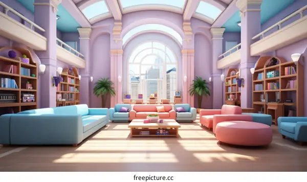 90s Retro Style Living Room Interior Design