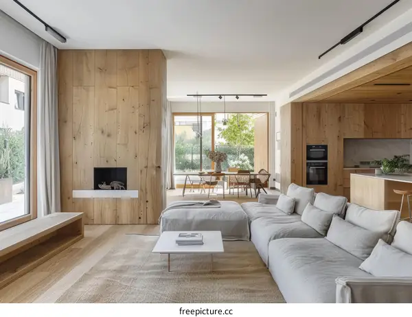 Scandinavian Living Room with Fireplace: Bright, Airy, and Cozy