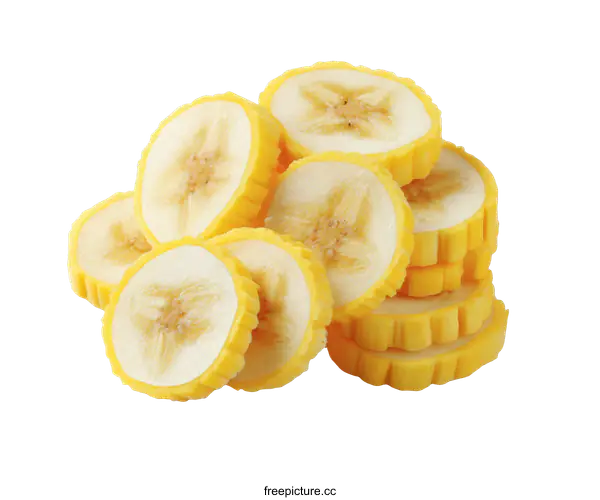[Transparent Background PNG]Close-up of Sliced Bananas