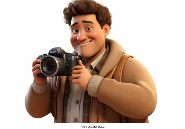 Adventurous Man with Camera