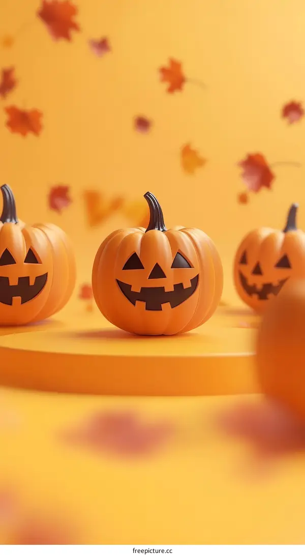 Halloween Pumpkins on a Display