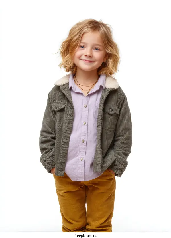 Smiling Girl in Trendy Outfit