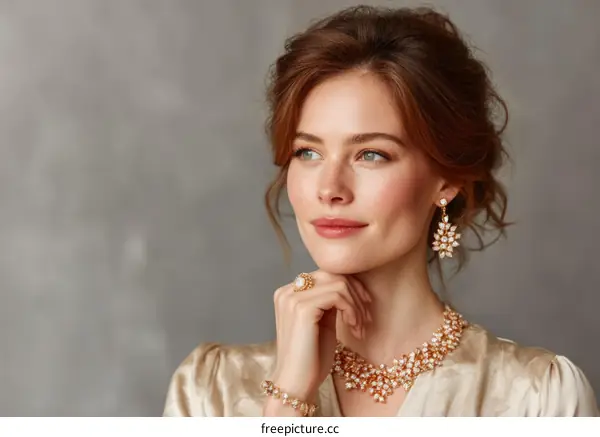 Elegant Woman with Exquisite Jewelry