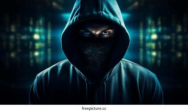 Masked Hacker in the Shadows