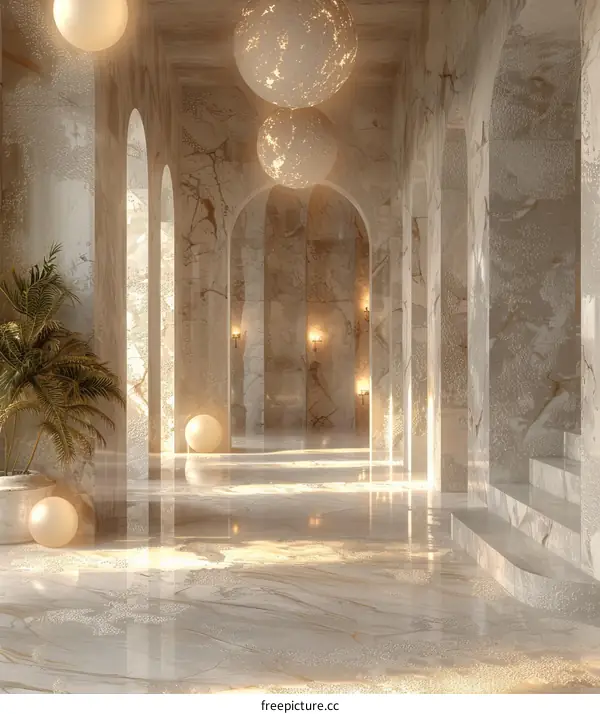 Elegant Marble Hallway Interior Design