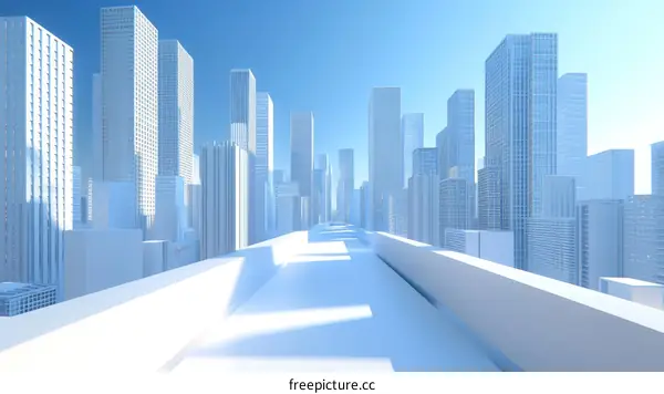 Modern City Skyline Digital Illustration