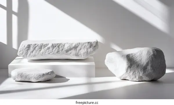 White Stones Minimalist Modern Display