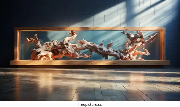 Modern Interior Design with Large Driftwood Centerpiece