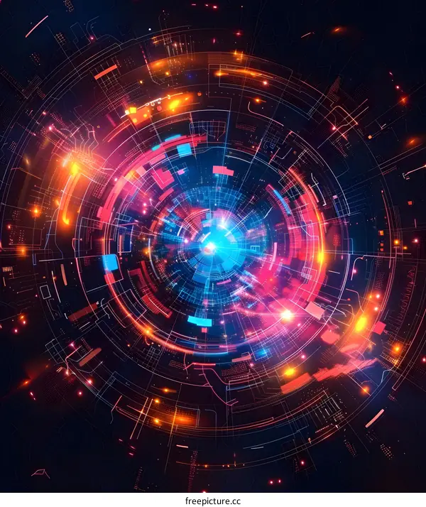 A digital representation of a futuristic city.