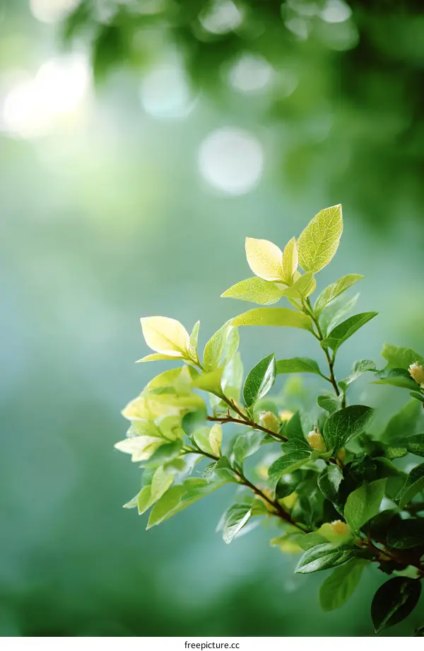 Fresh Green Leaves in Natures Embrace
