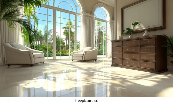 Luxury Living Room Interior Design Illustration