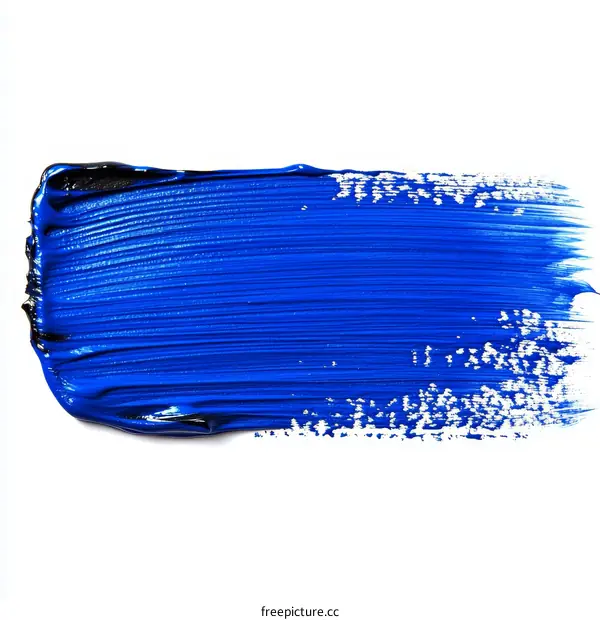 Bold Stroke of Vibrant Blue Paint