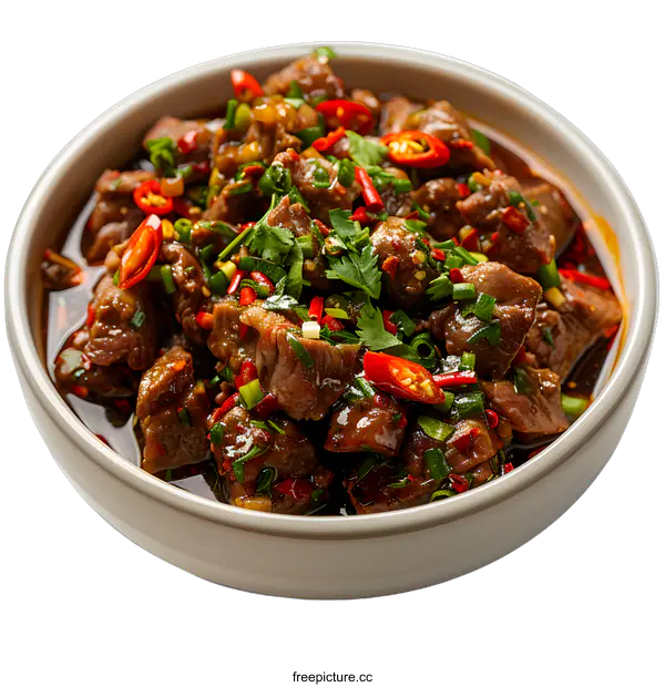 [Transparent Background PNG]Spicy Stir-Fried Pork with Chili Peppers