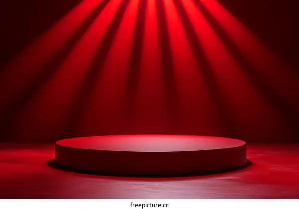 Red Stage Empty Product Showcase