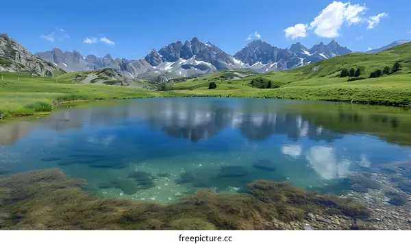 Mountain Lake Reflecting the Sky