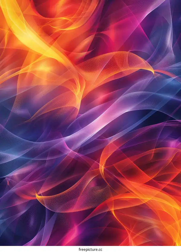 Abstract Colorful Flowing Lines Design