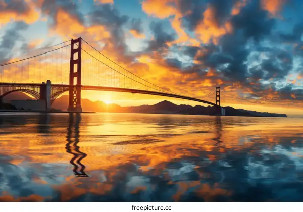 Golden Gate Bridge Sunset in San Francisco
