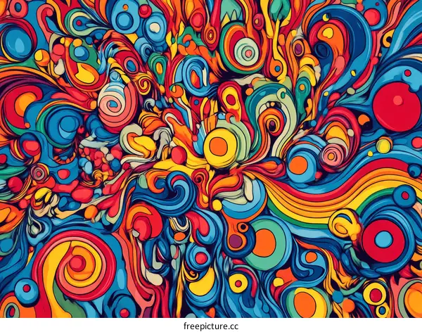 Abstract Colorful Swirling Pattern Design