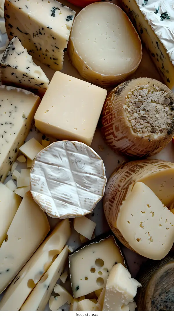 Variety of Cheese Types Close Up