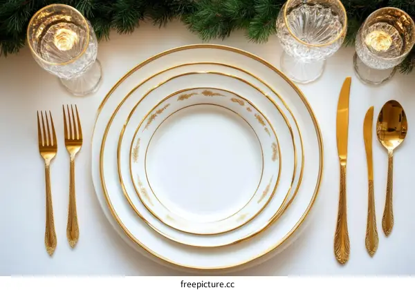 Elegant Gold Rimmed Dinnerware Set