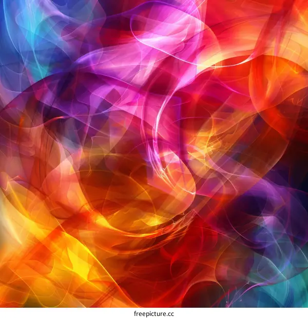 Abstract Colorful Flames